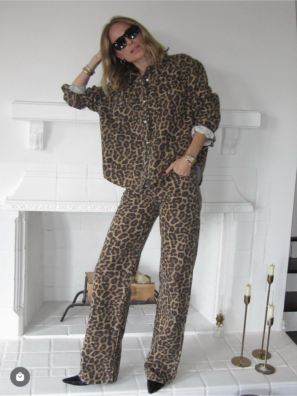 Anine Bing Leopard Print shirt Jacket - Tan/Black